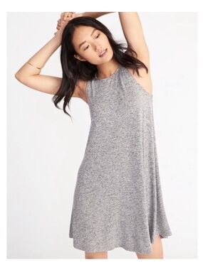 NWT Old Navy Marled Heather Grey Sleeveless Stretch Knit Dress